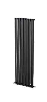 ULTRAHEAT KLON METALLIC BLACK H1800mm x W611mm MINIMALIST VERTICAL SINGLE 'D' TUBE RADIATOR, KS1816B ULTRAHEAT KLON METALLIC BLACK H1800mm x W611mm MINIMALIST VERTICAL SINGLE 'D' TUBE RADIATOR, KS1816B
